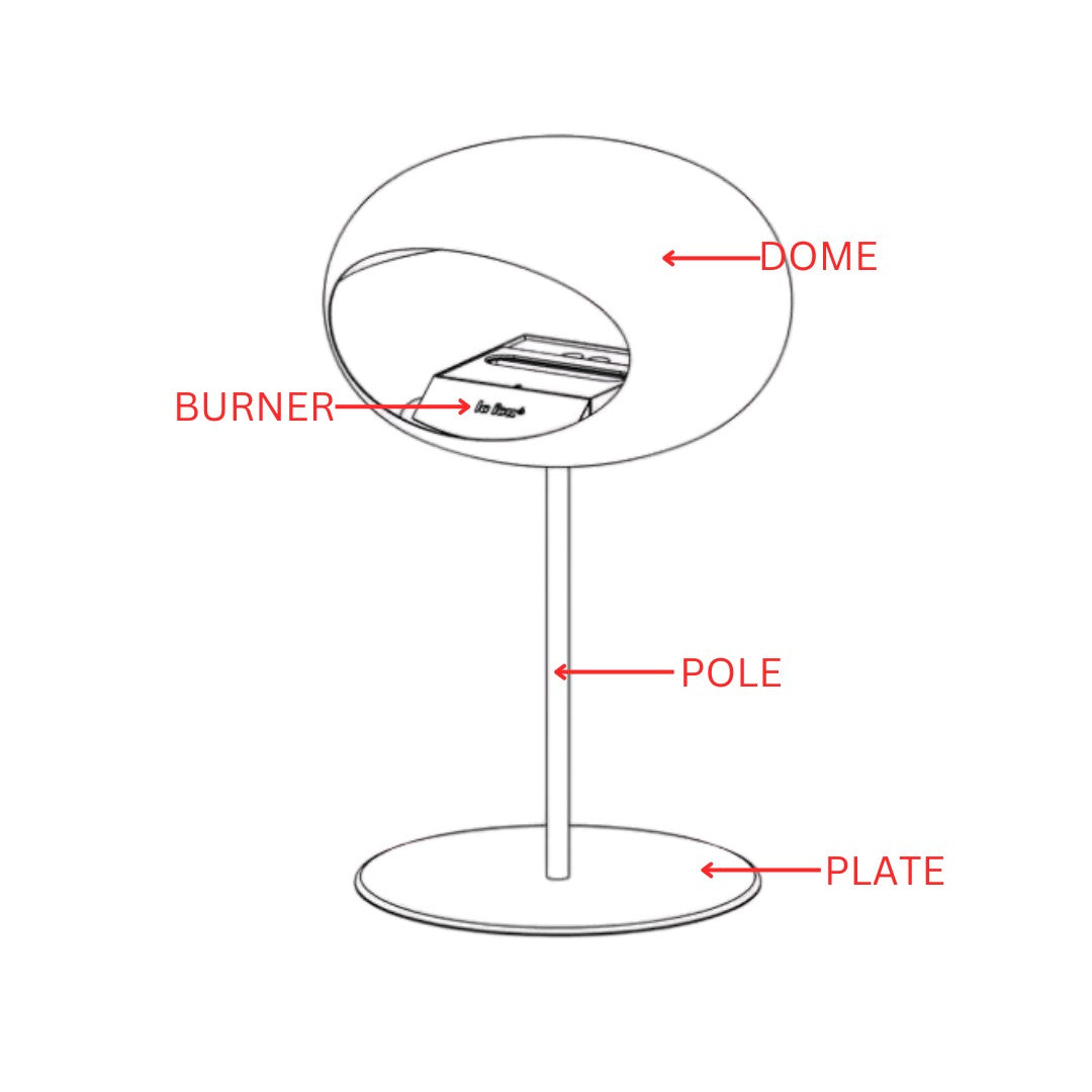 White &amp; Rosegold Ground Low - Two Pole Sizes
