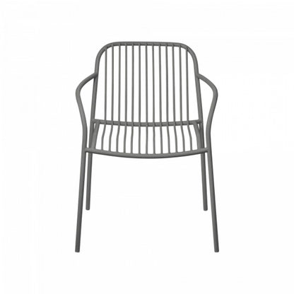 Outdoor Wire Arm Chair in Granite Grey with Seat Rest