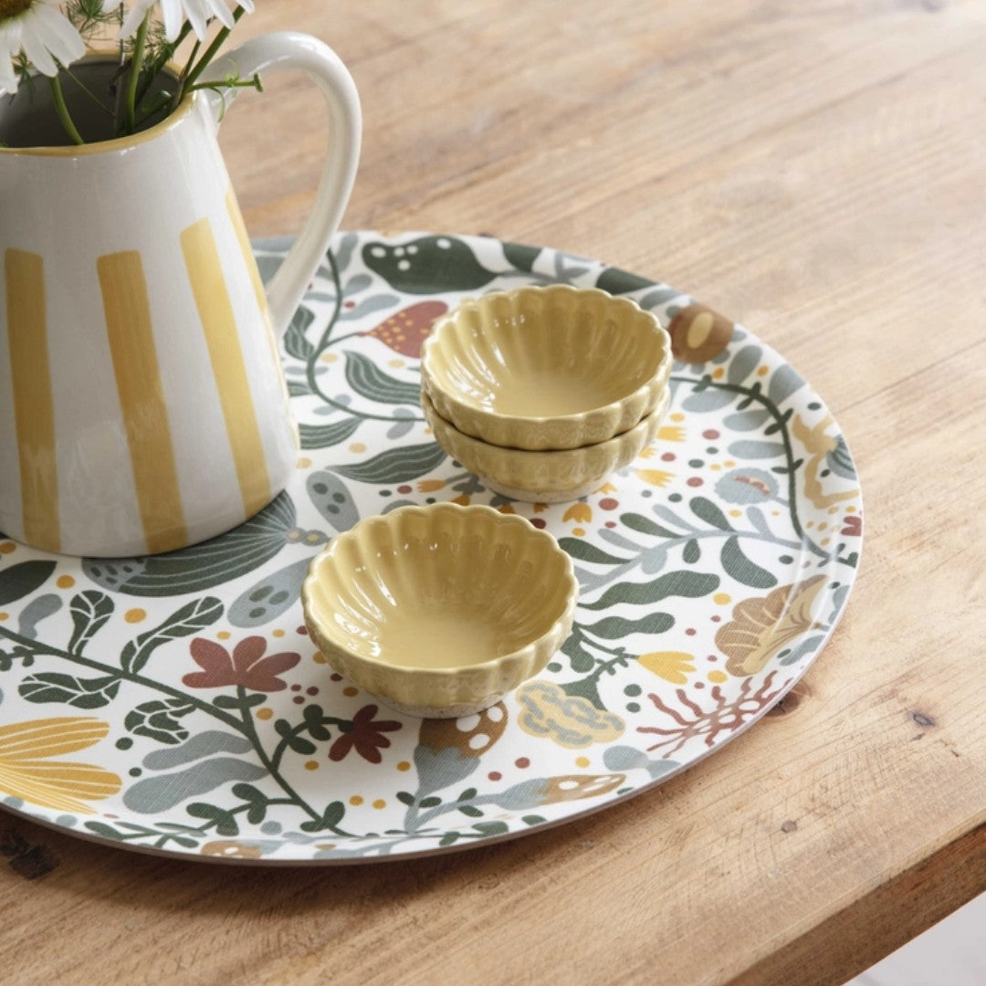 Yellow Floral Tray