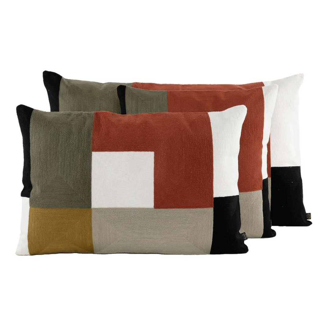 Geometric Design Cushion in Brick