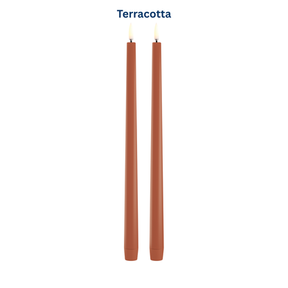 Medium Smooth Slim Taper Candles 32cm in 8 Colours