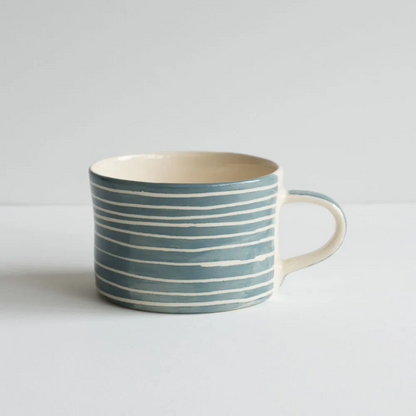 Ceramic Large Mug Sgrafitto Stripe