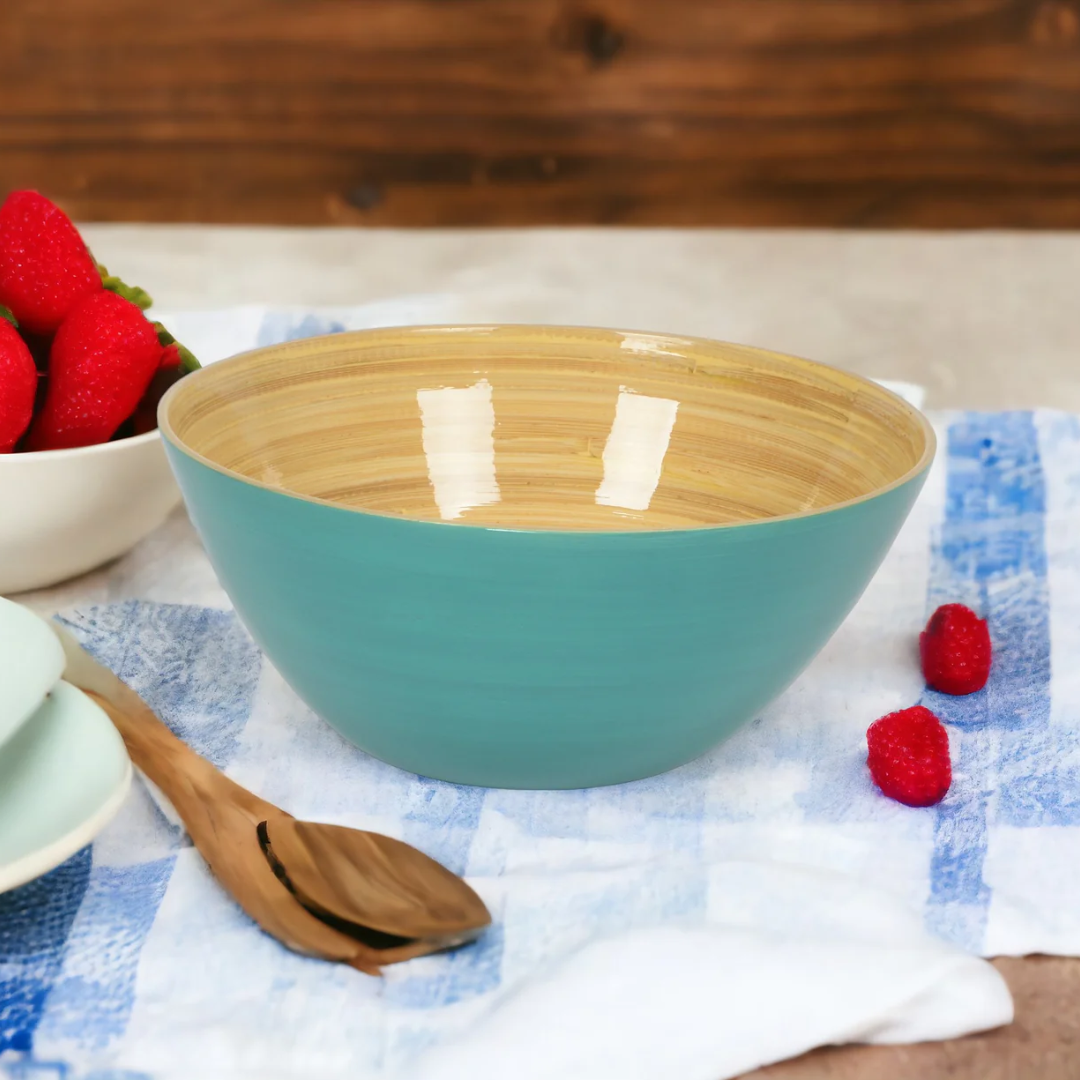 Light Blue Bamboo Bowl in 4 Sizes