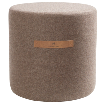 Cappuccino Round Wool Pouffe in 2 Sizes