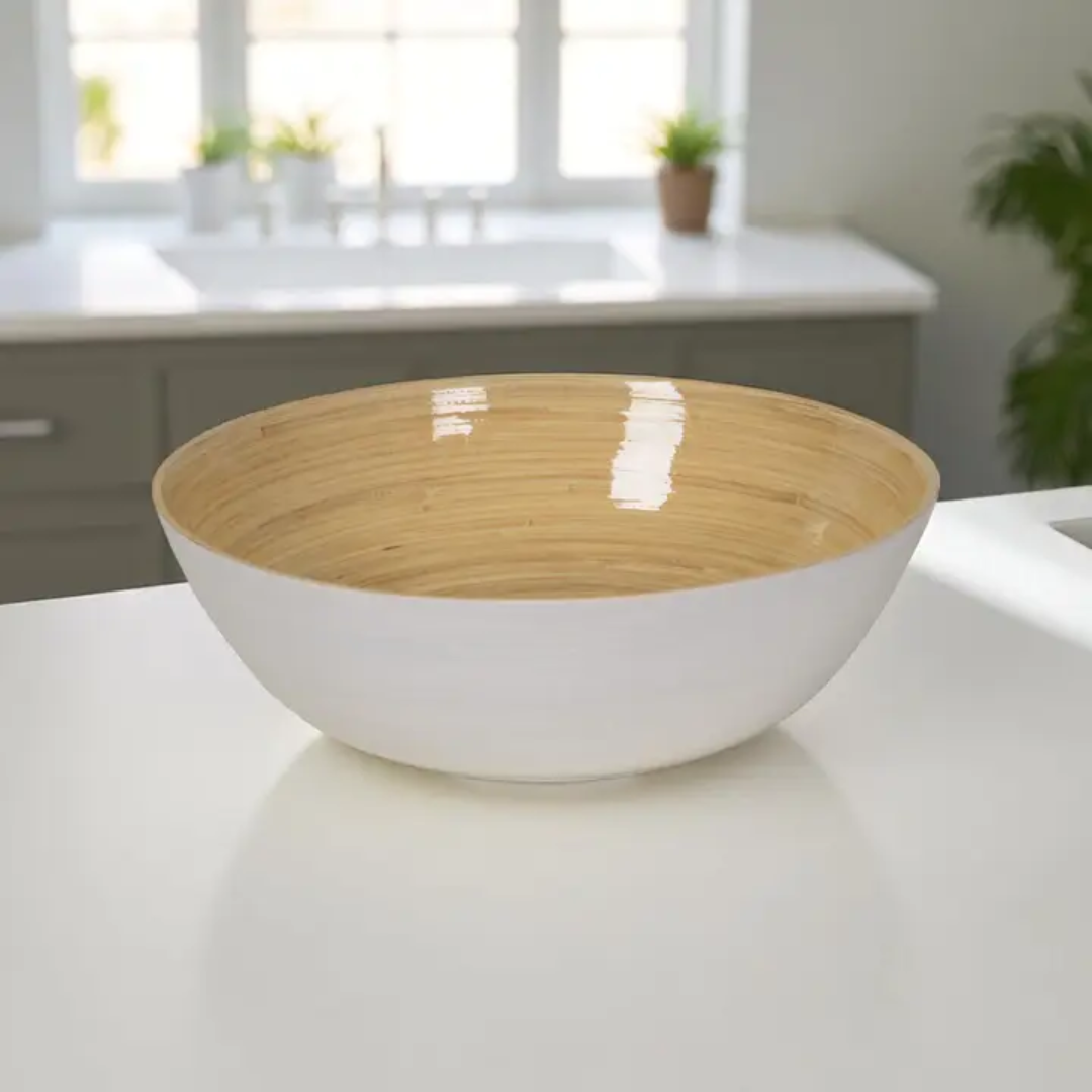 White Bamboo Bowl in 4 Sizes