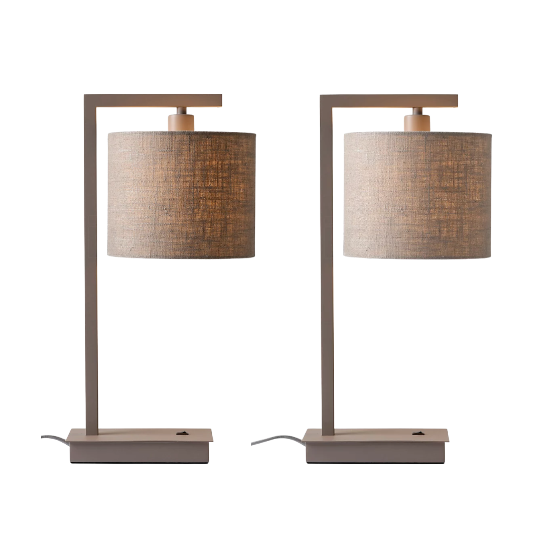 Sand Table Lamp with Linen Shade in 2 Colours