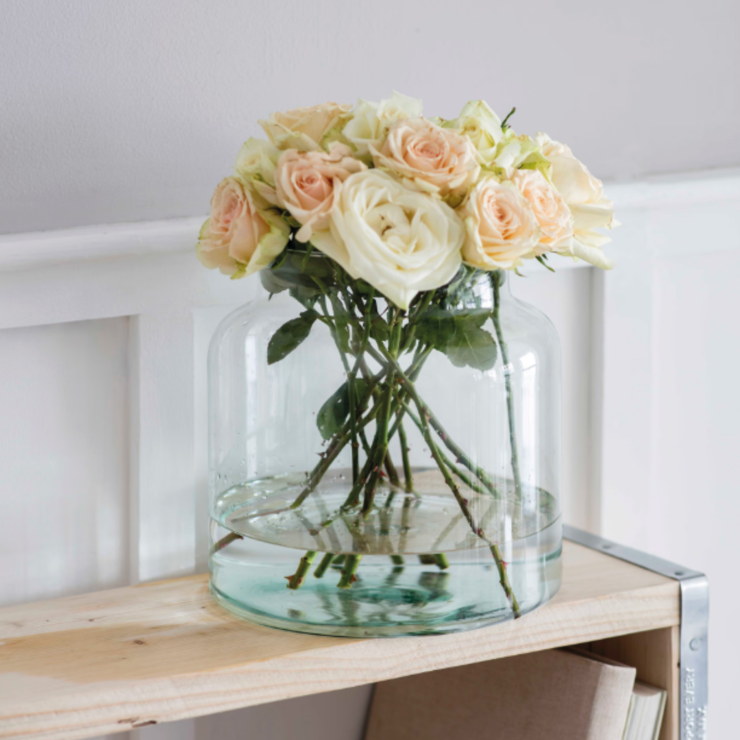 Chunky Recycled Glass Vase in Large