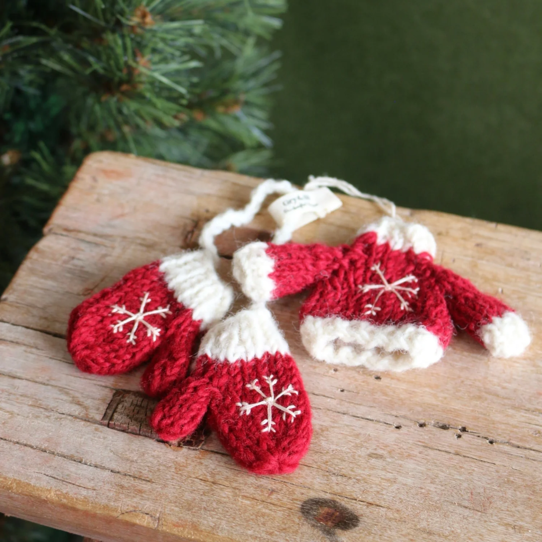 Hanging Felt Mittens &amp; Sweater Red