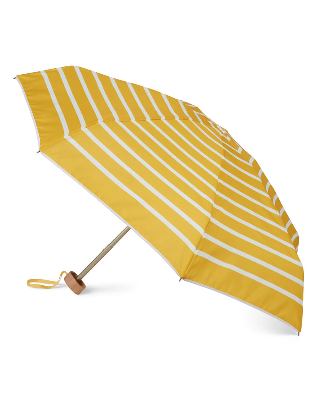 Yellow with White Stripes Compact Umbrella