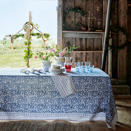 Navy Blue Margerita Tablecloth in 2 Sizes