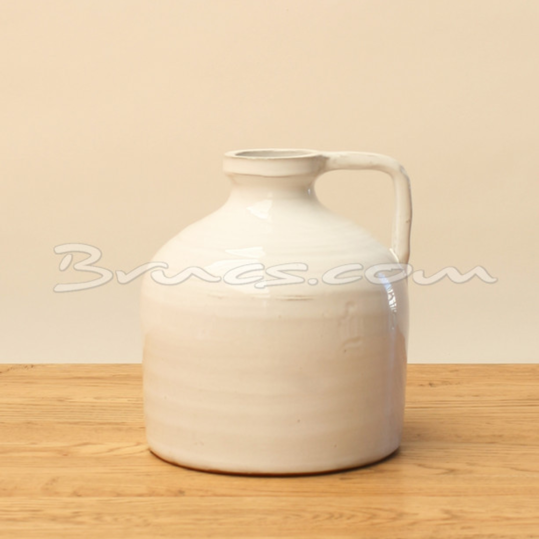 White &amp; Grey Ceramic Bottle in 2 Sizes
