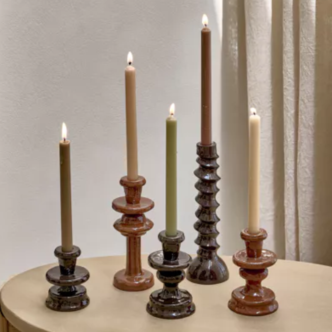 Chocolate Brown Candle Holder