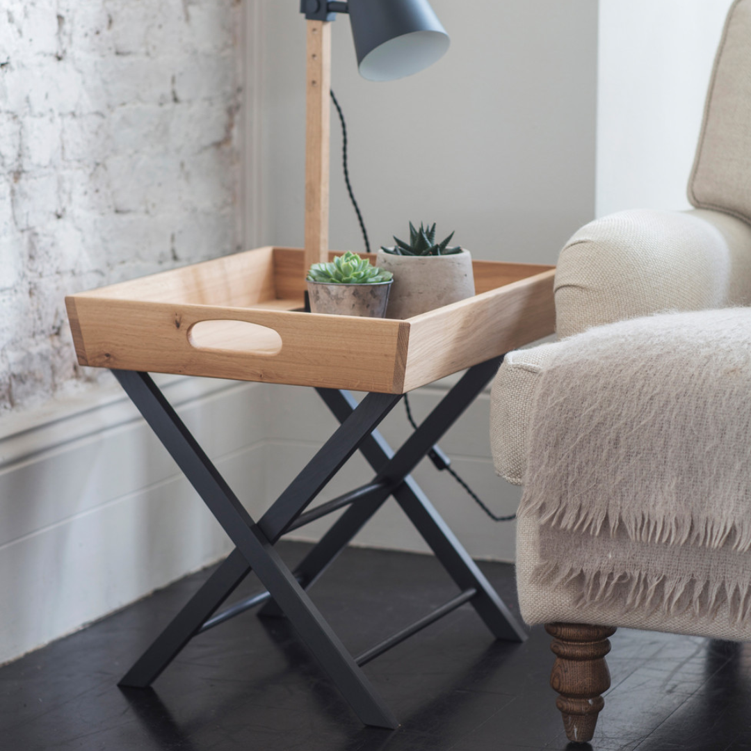 Butlers Side Tray Table in Carbon