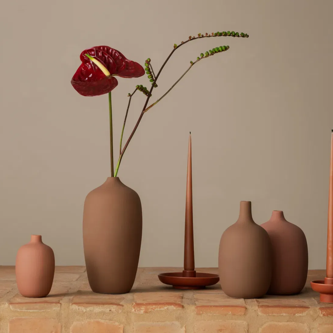 Amber Brown Ceramic Vase in 3 Sizes