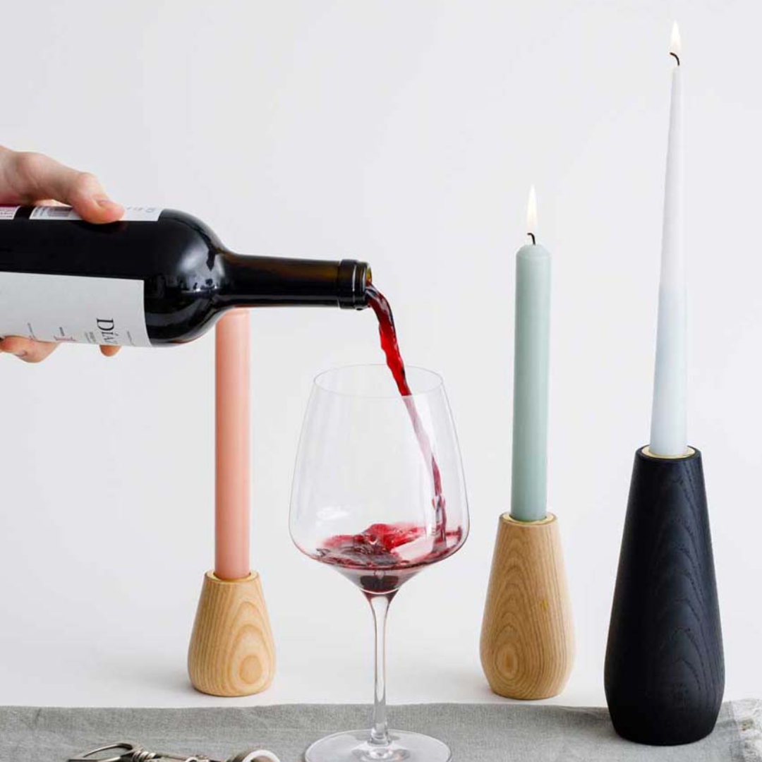 Ebonised Ash Spun Candle Holders - 3 sizes