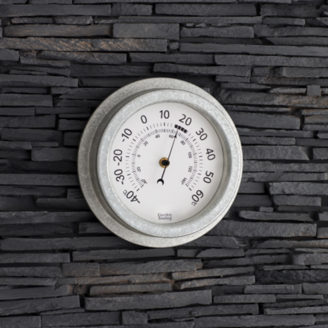 Indoor Outdoor Thermometer in Galvanised Steel