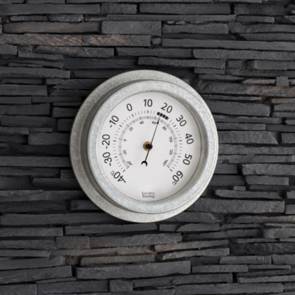 Indoor Outdoor Thermometer in Galvanised Steel