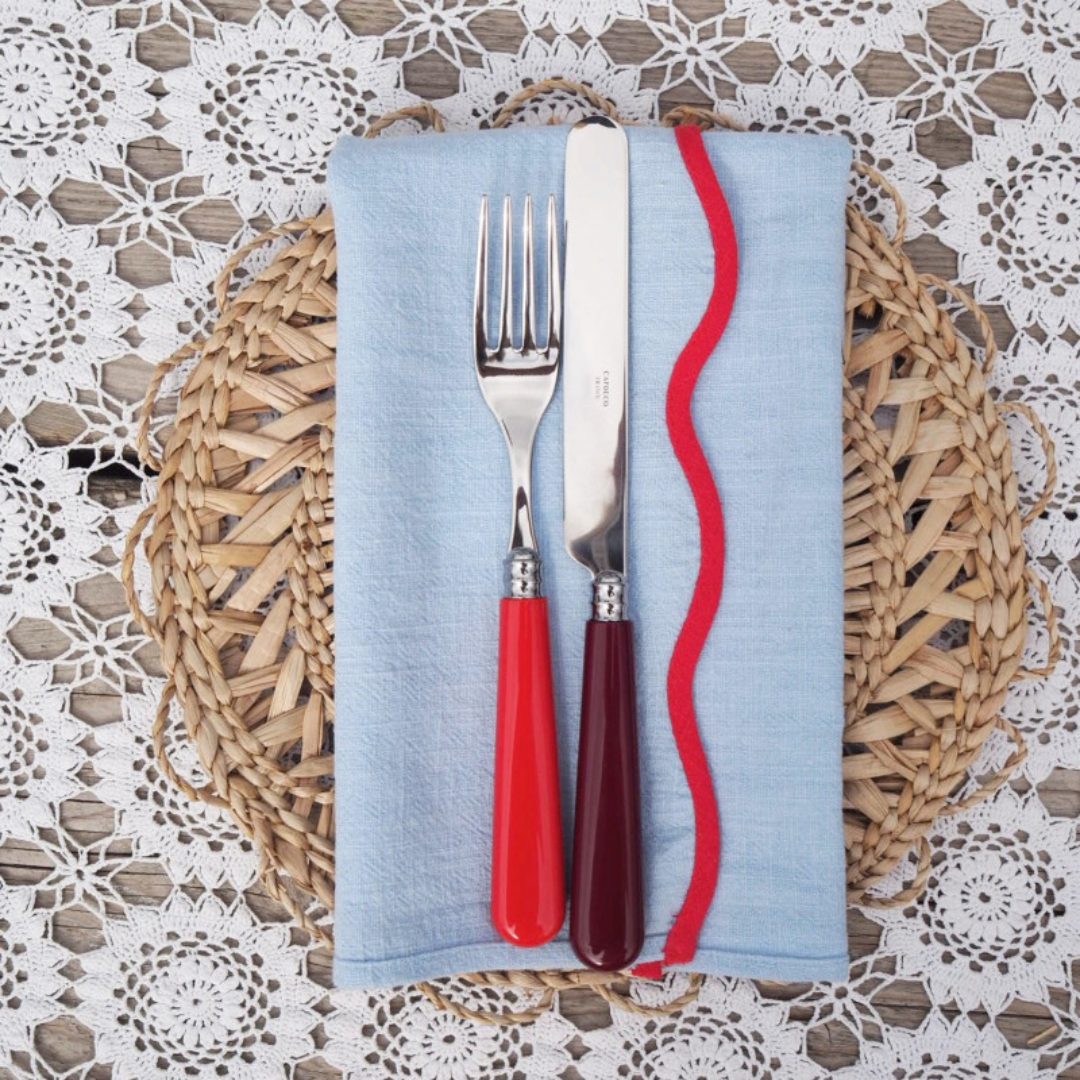 Red Cutlery Set