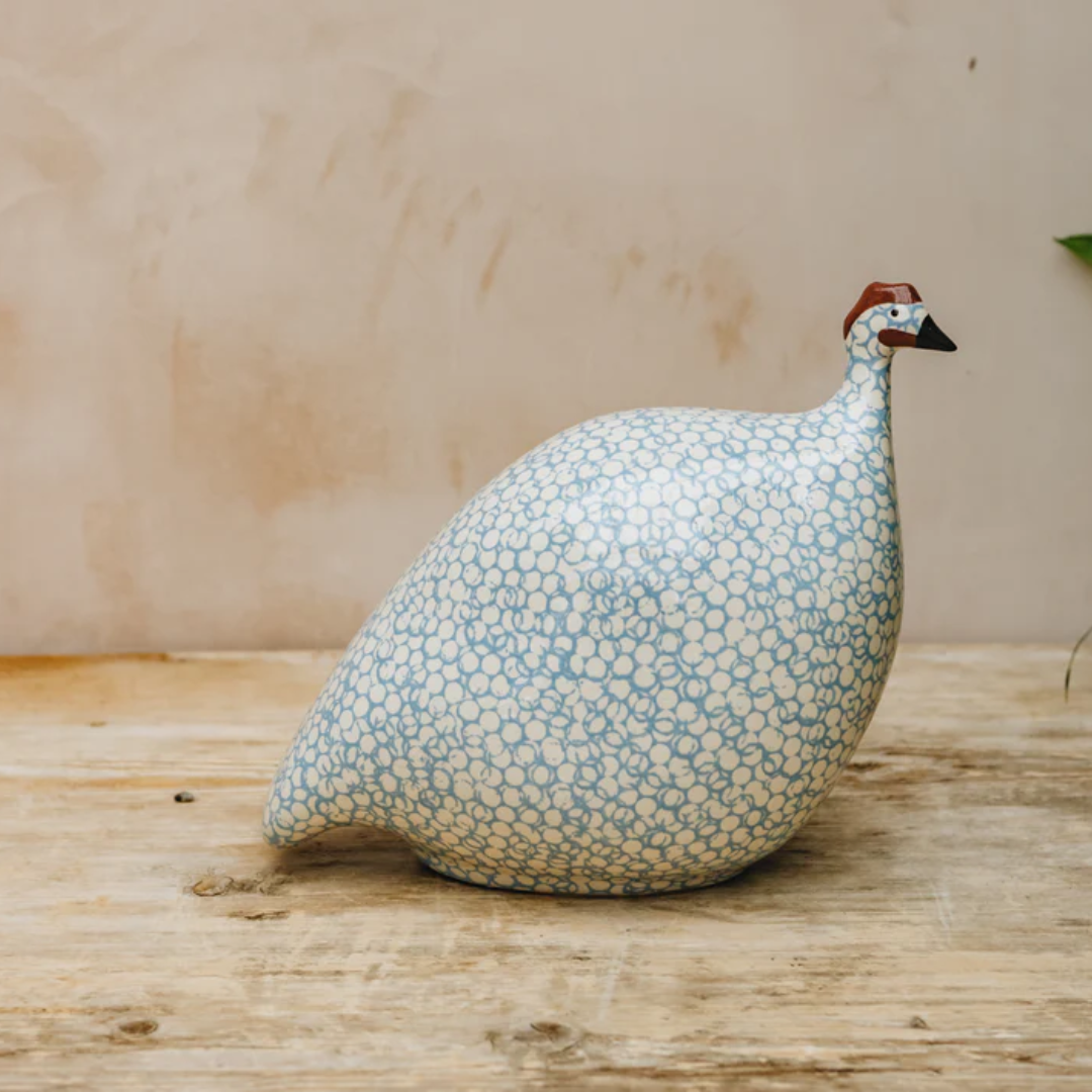 White Speckled Lavender Guinea Fowl