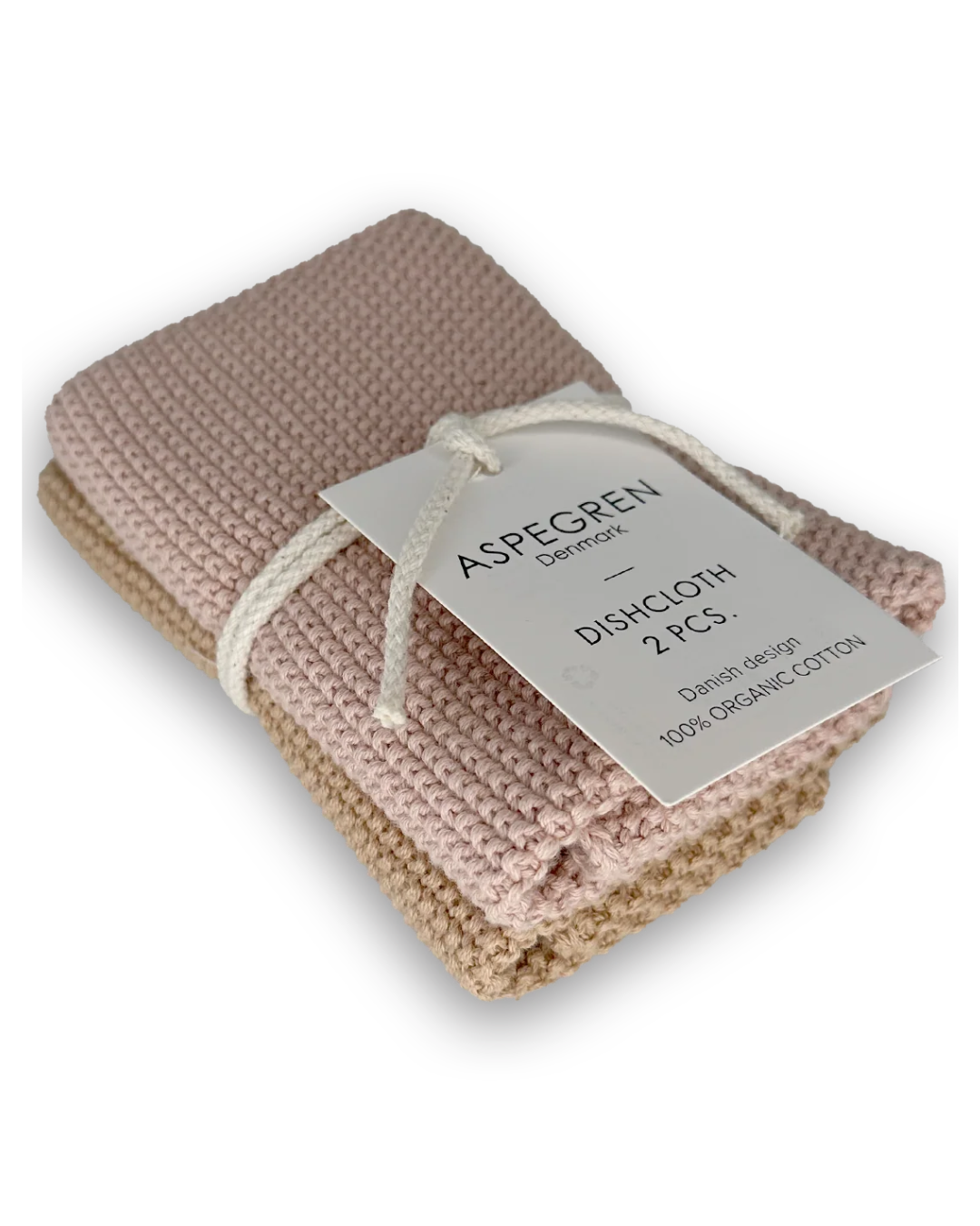 Macaroon Knitted Organic Cotton Dishcloth Set of 2