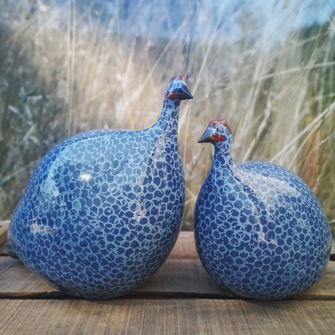 Electric Blue Speckled Lavender Guinea Fowl