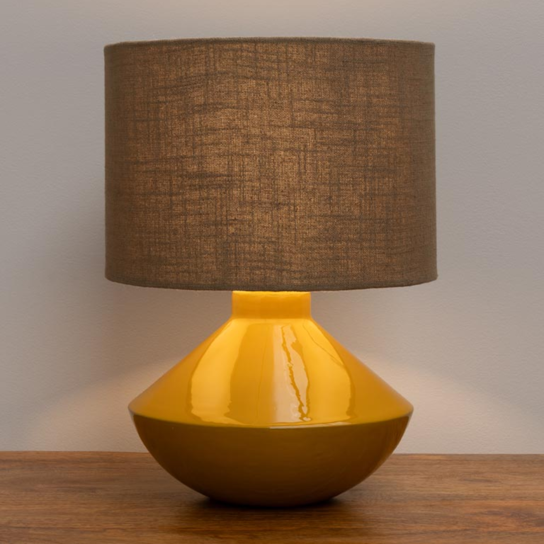 Yellow Flared Table Lamp