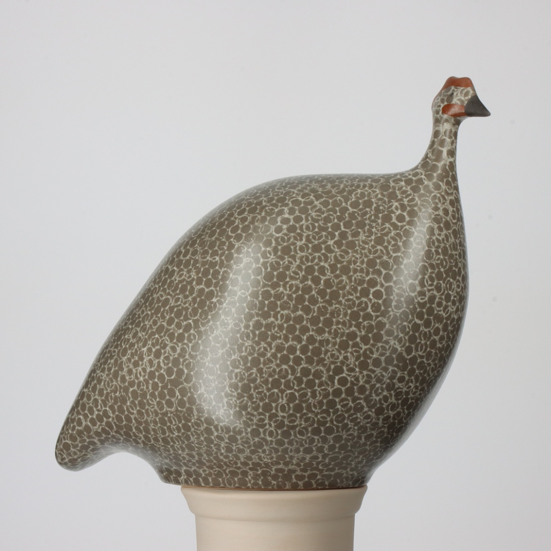 Matt Grey Speckled White Guinea Fowl