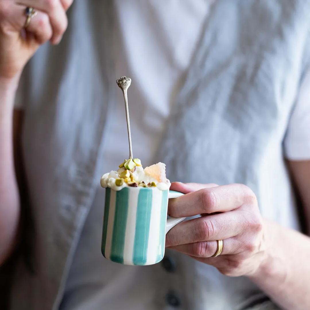 Ceramic Espresso Candy Stripe