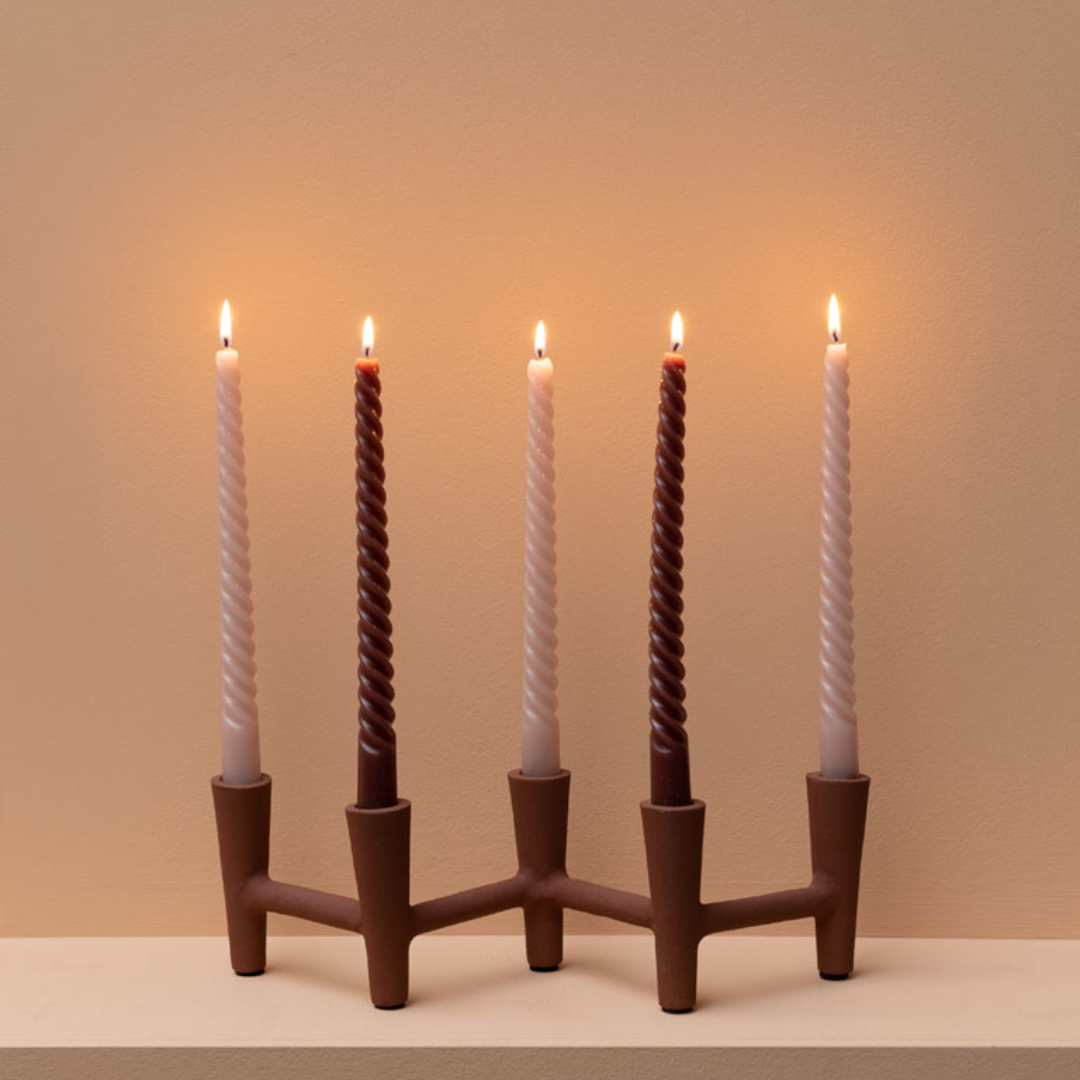 Terracotta 5 Candle Candelabra