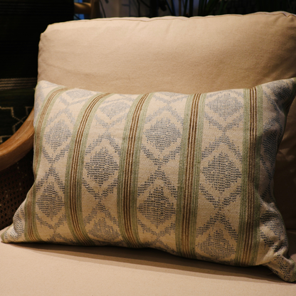 Burford Stripe Aqua Baker Cushion 53 x 38cm