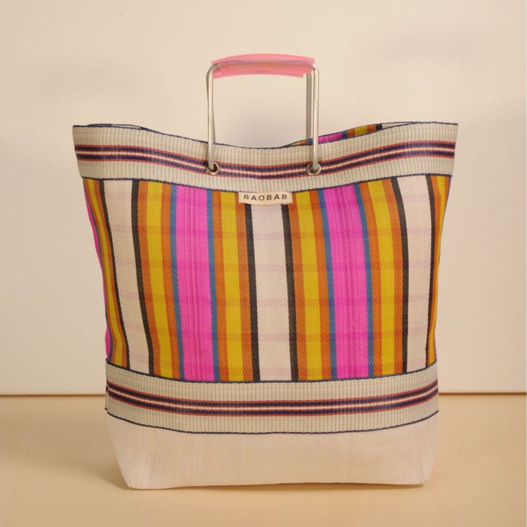 Striped Recycled Shopping Bag in 3 Colours