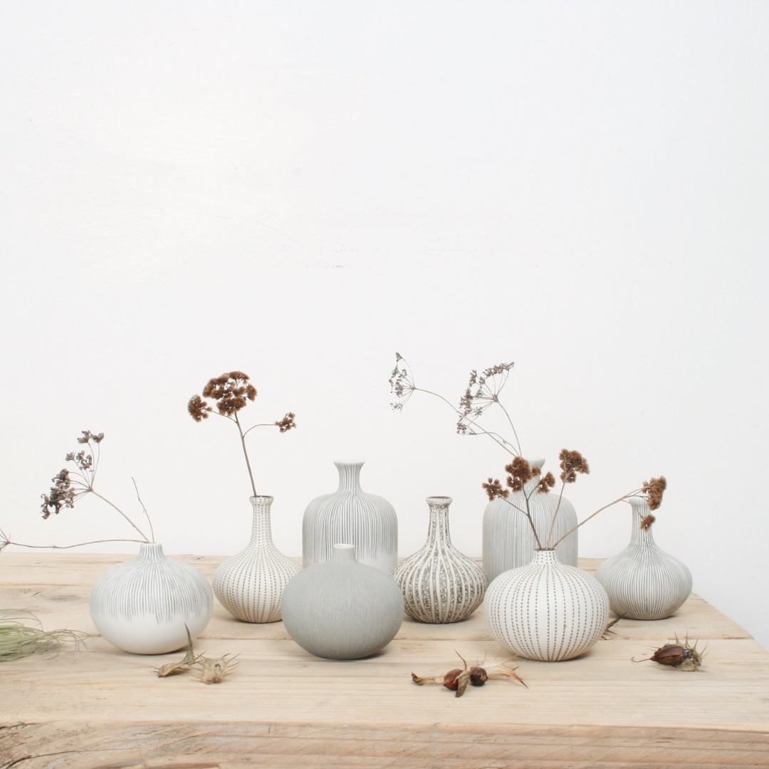 White with Brown Dots Bari Ceramic Vase in 2 Sizes