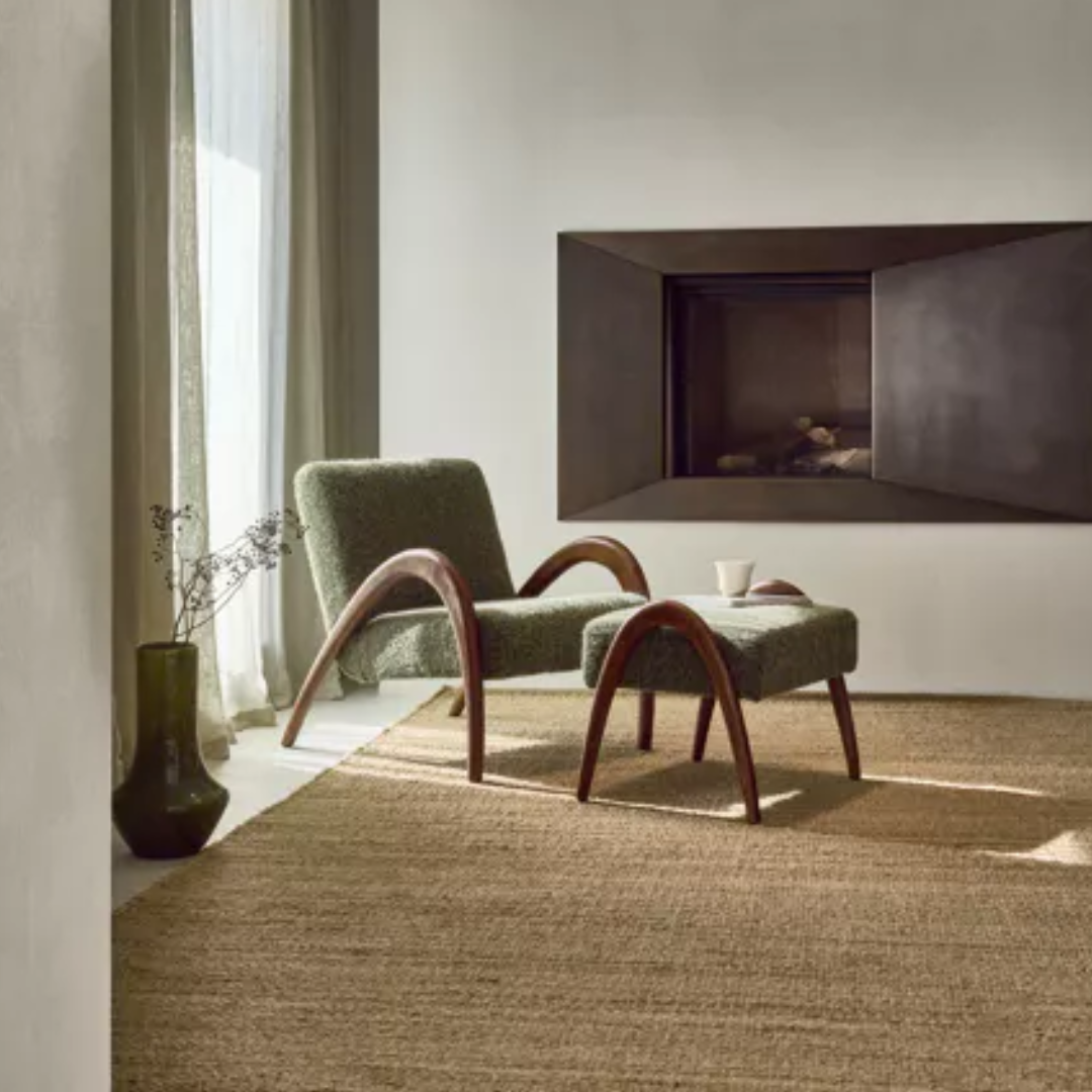 Green Cosy Corner Lounge Chair &amp; Ottoman Set