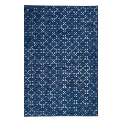 Geometric Rug in Indigo &amp; White - 2 sizes