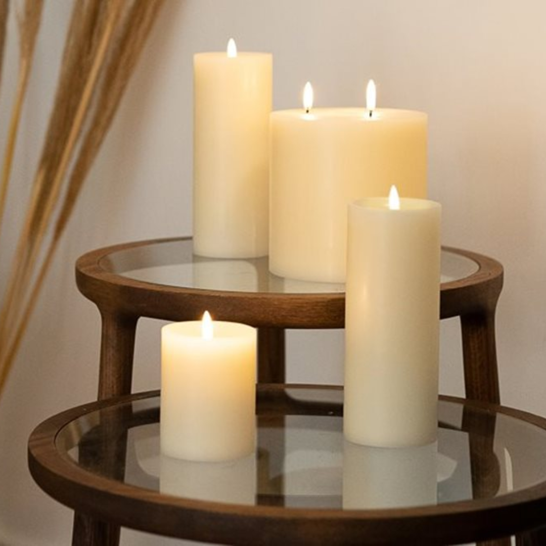 LED Shoulder Pillar Candle Ivory in 2 Sizes