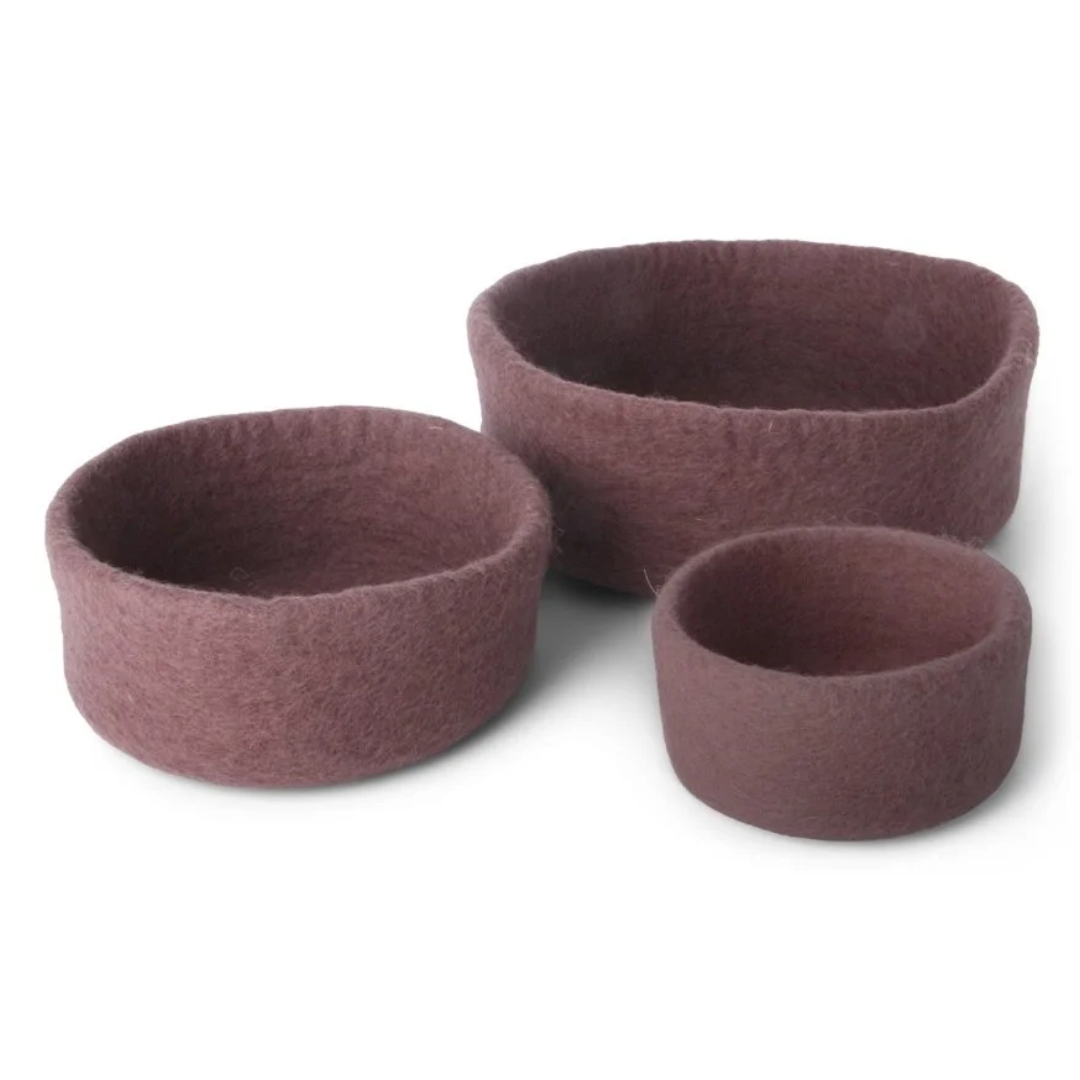 Plum Felt Bowl in 3 Sizes