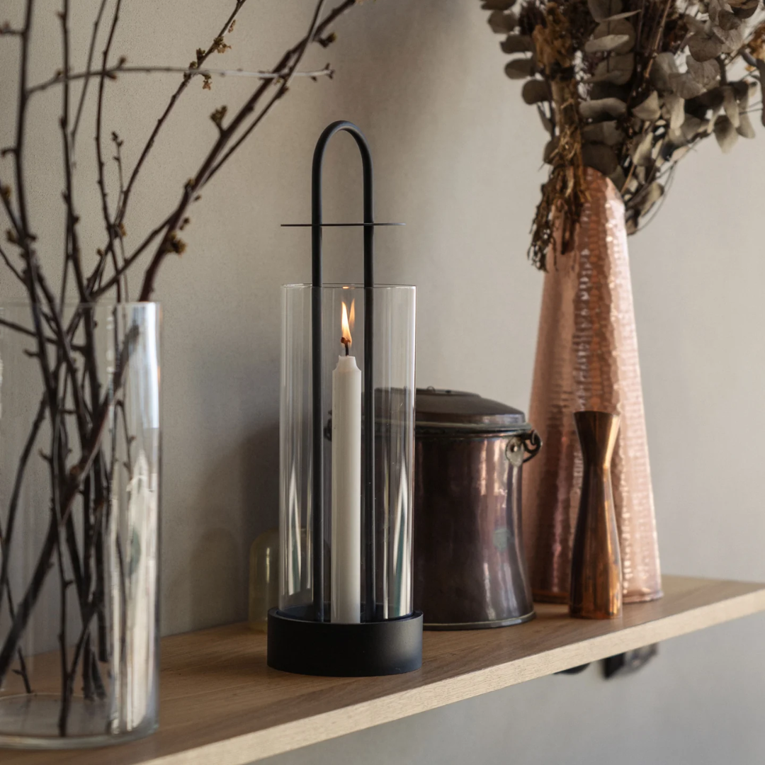 Black Cylindrical  Lantern