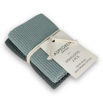 Pine Knitted Organic Cotton Dishcloth Set of 2