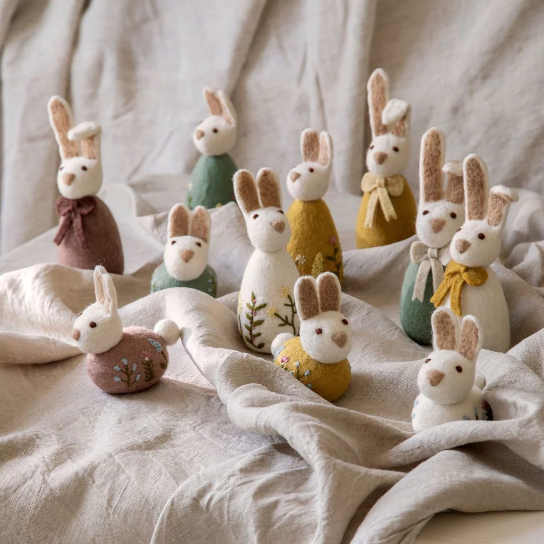 Felt Big Bunny with Bow in 2 Colours