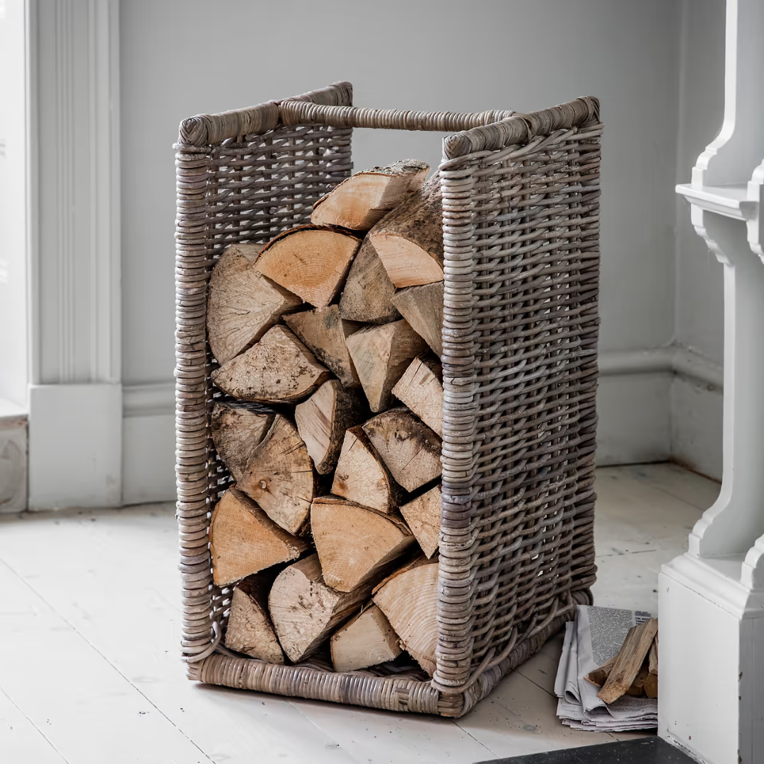 Log Holder Rattan