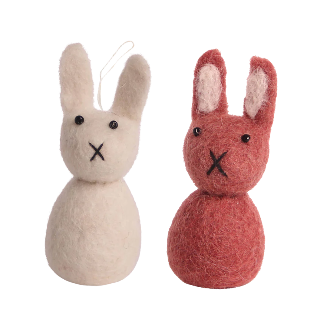 Hanging Felt Small Bunny in 2 Colours