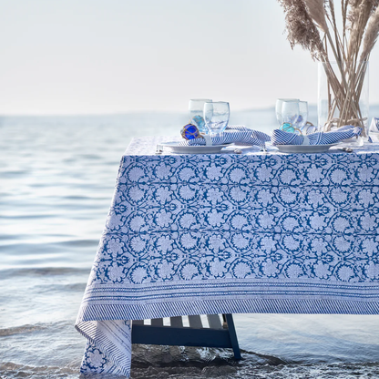 Navy Blue Paradise Tablecloth in 2 Sizes