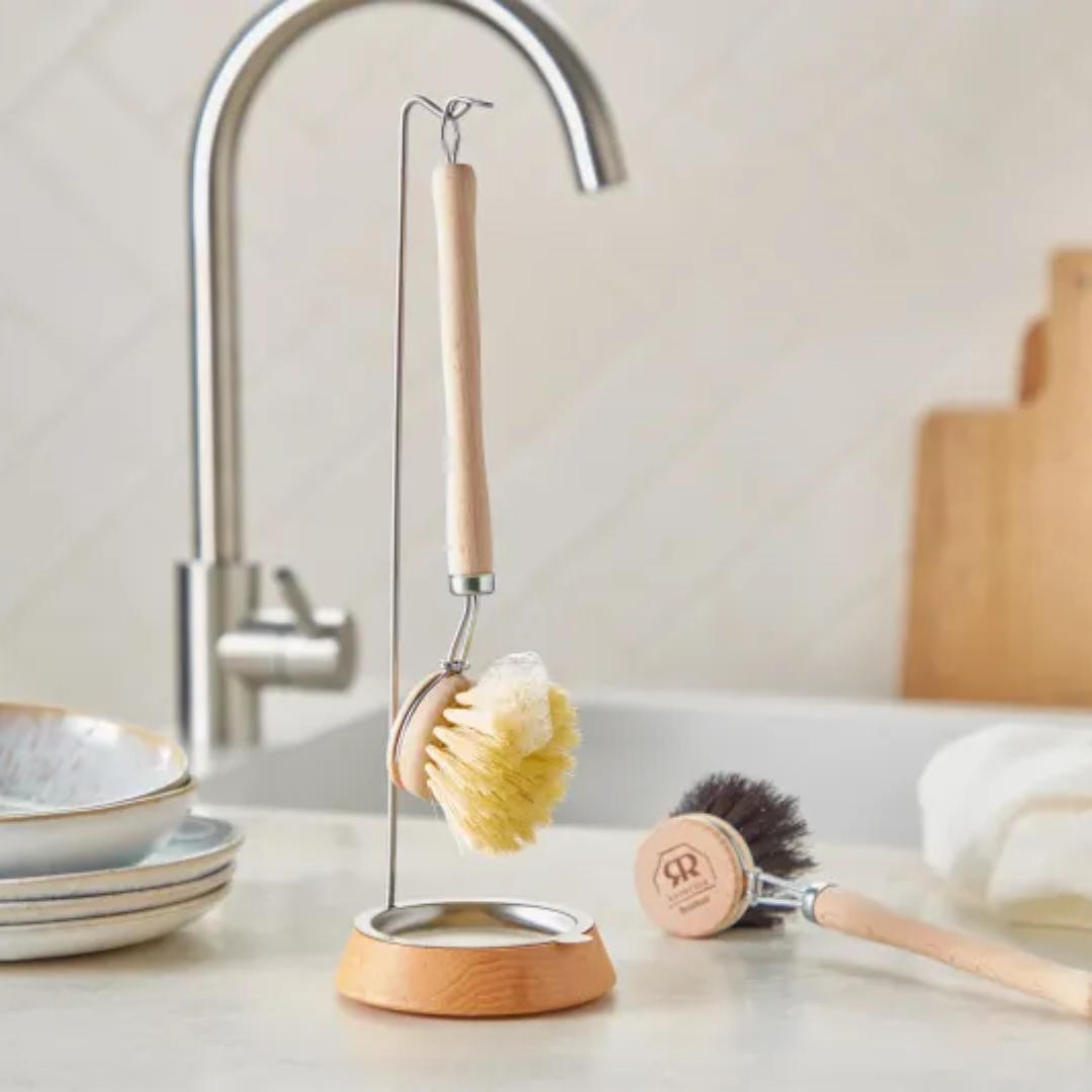 Round Dish Brush Set with Handle