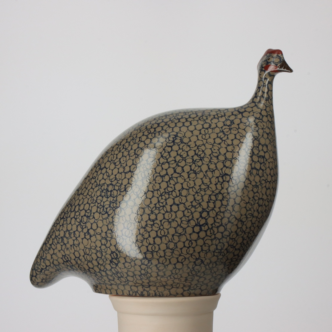 Grey Speckled Cobalt Guinea Fowl