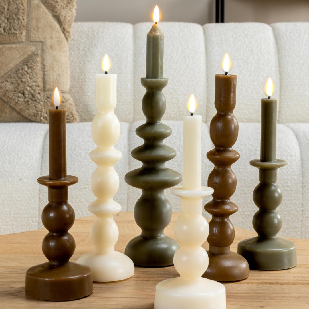 Brown Ochre LED Candle in 3 Sizes