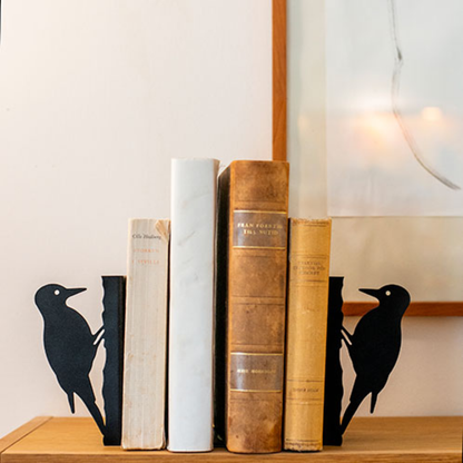 Silhouette Woodpecker Bookends
