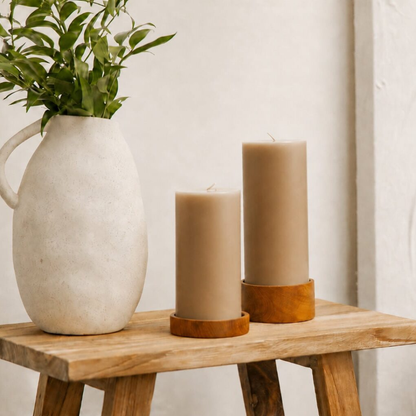 Chocolate Pillar Candle H20cm