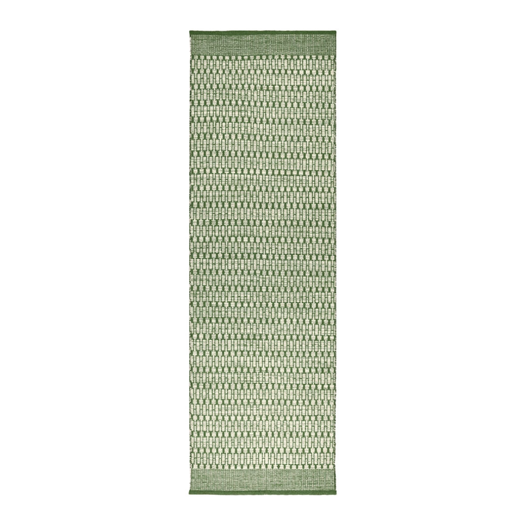 Nordic Geometric Rug in Green &amp; Off White - 3 sizes