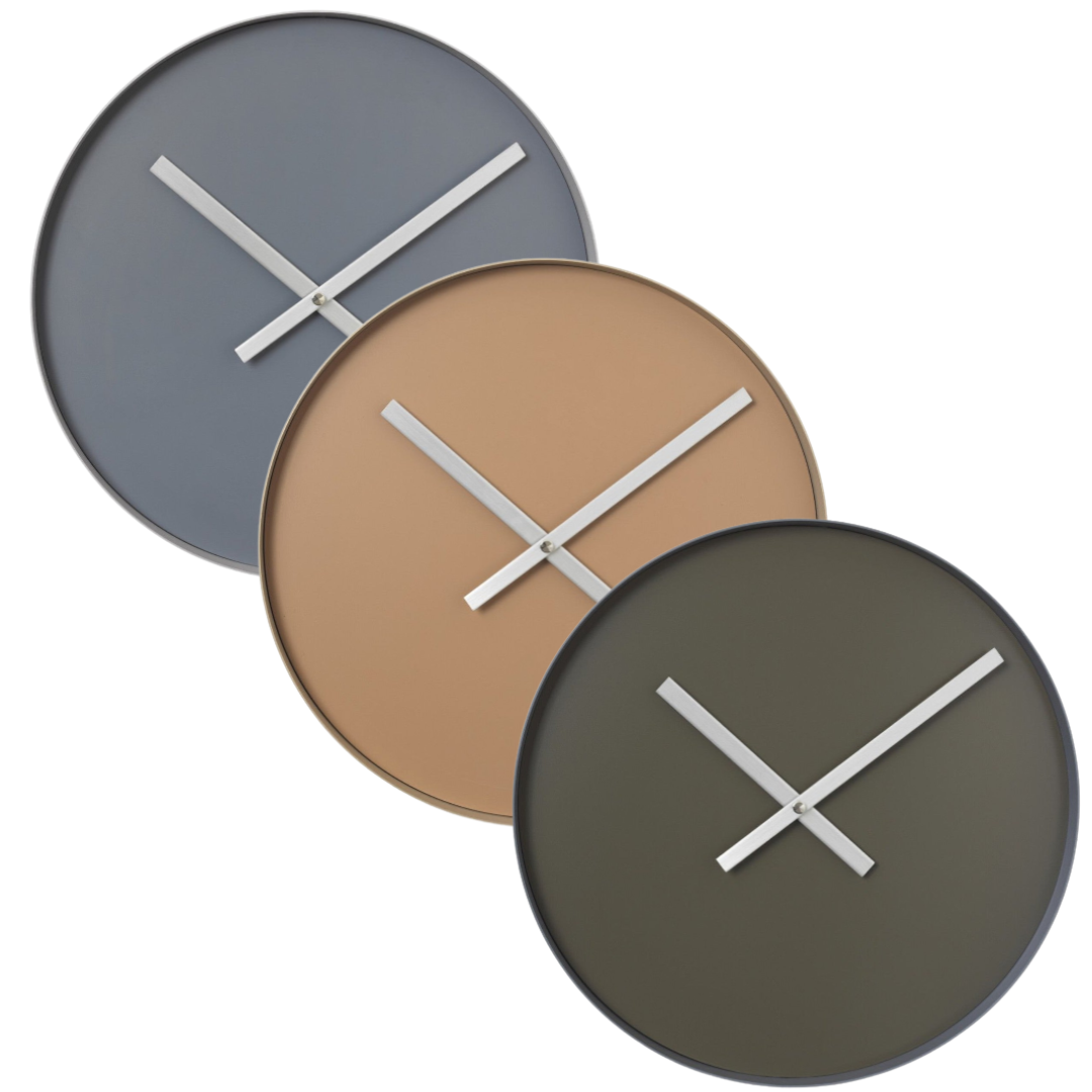 Steel Wall Clock in 3 Colours