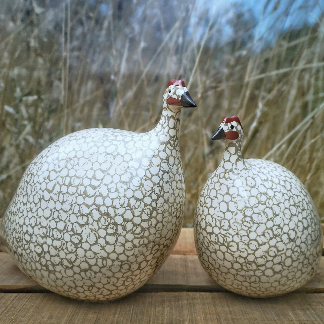 White Speckled Grey Guinea Fowl